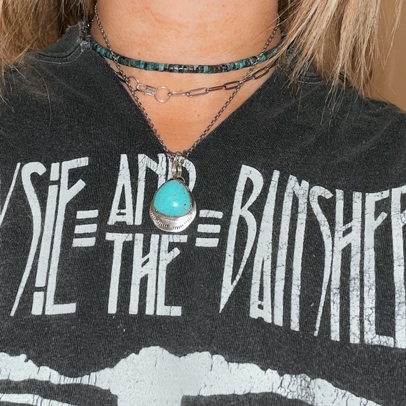 Genuine Turquoise & Sterling Silver Necklace - Picture 6 of 6